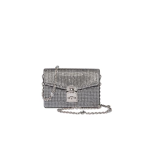 Miu Confidential nappa leather and crystal bag